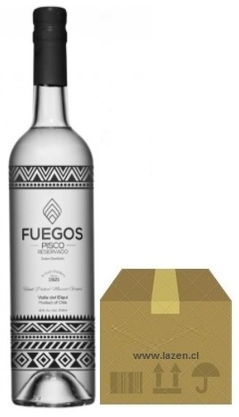 PISCO FUEGOS TRANSPARENTE 40° 750CC 2D CAJAx12