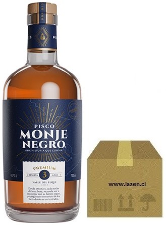 PISCO MONJE NEGRO RESERVA 3 AÑOS 40° 700CC CAJAx6