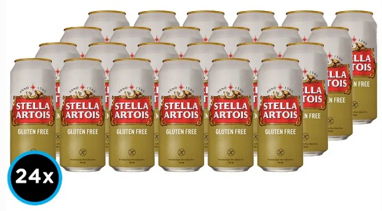 CERVEZA STELLA GLUTEN FREE 473CC PACKx24