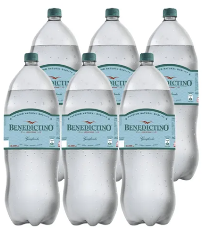 AGUA BENEDICTINO 3 LTS C/GAS PET DISPLAYx6