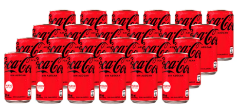 MINI COCA COLA ZERO LATA 220CC DISPLAYx24