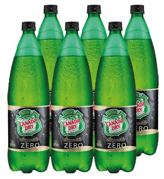 CANADA GINGER ALE ZERO PET 1500CC CAJAx6