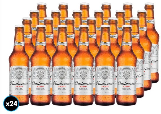 BUDWEISER ZERO BOT 330CC PACKx24