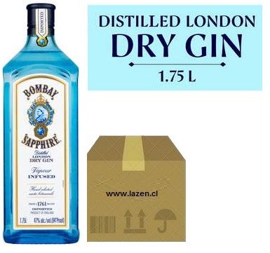 GIN BOMBAY SAPPHIRE 1750CC 47GL CAJAx6