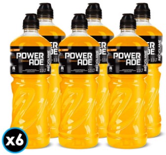POWER ADE NARANJA 1000CC PACKx6