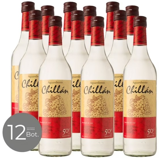 AGUARDIENTE ARTESANAL CHILLAN 900CC 50º CAJAx12