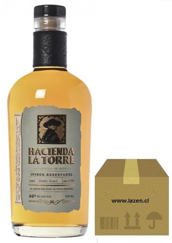 PISCO HACIENDA LA TORRE RESERVADO 700CC 40º CAJAx6