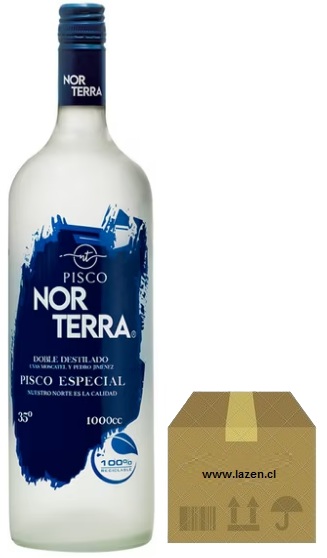 PISCO NOR TERRA TRANSPARENTE 35° 1000CC CAJAx6