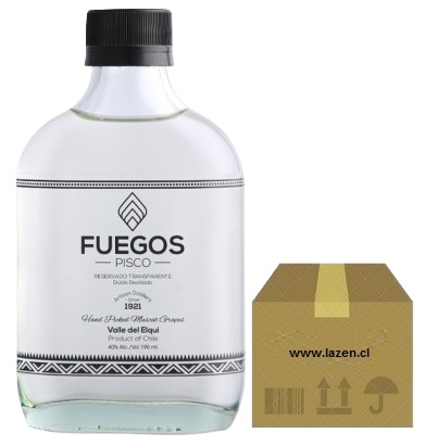 PISCO FUEGOS RESERVA TRANSP 40º 190CC CAJAx12