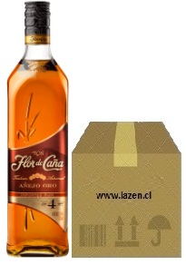RON FLOR DE CAÑA AÑEJO ORO 37.5° 750CC 4AÑOS CAJAx12